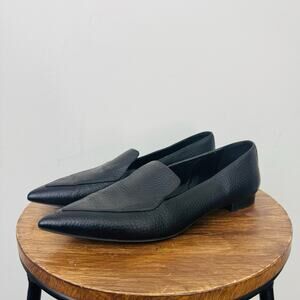 Everlane The Boss Black Leather Pointed Toe Flats Women’s Size 8